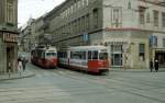 Wien WVB SL 40 (E 4614 / E 4611) Whringer Strasse / Nussdorfer Strasse / Spitalgasse im Dezember 1980.