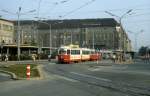 Wien WVB SL D (E1 4696) Arsenalstrasse / Sdbahnhof im Juli 1982.