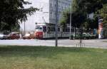 Wien WVB SL 22 (E1 4822) Kaisermhlen, Schttauplatz im Juli 1982.