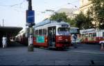 Wien WVB SL 2 (E1 4848) Dr.-Karl-Lueger-Ring / Schottentor im Juli 1992.