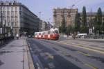 Wien WVB SL 31 (E1 4784) Augartenbrcke im Juli 1992.