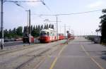 Wien WVB SL 32 (E1 4782) Floridsdorfer Brcke / Friedrich-Engels-Platz im Juli 1992.