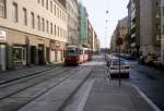 Wien WVB SL 32 (E1 4788) Untere Augartenstrasse / Franz-Hochedlinger-Gasse im Juli 1992.