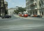 Wien WVB SL 46 (E1 4535) Hansenstrasse / Bellariastrasse im Juli 1992.