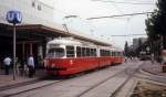 Wien WVB SL 25 (E1 4783 + c2 1002) Dr.-Adolf-Schrf-Platz / U-Bf Kagran im August 1994.