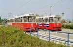 Wien WVB SL 67 (c5 1500 / c5 1502) Otto-Probst-Platz im Juli 1992.