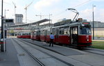 Wien Wiener Linien SL D (E2 4006 + c5 1406) X, Favoriten, Alfred-Adler-Straße (Endstation) am 27.