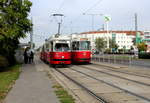 Wien Wiener Linien SL 30 (E1 4792 (SGP 1972)) / SL 31 (c5 1463 (Bombardier-Rotax 1985)) XXI, Floridsdorf, Brünner Straße (Hst.