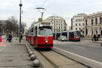 Wien Wiener Linien SL D (E2 4030 + c5 1430) I, Innere Stadt, Universitätsring / Rathausplatz am 19.