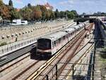 Wiener Linien 3861 als U4 von Wien Heiligenstadt nach Wien Hütteldorf, am 09.08.2022 am Badhaussteg.