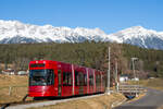 Innsbruck    IVB Flexity 355 als Linie STB in Natters, 15.01.2022.