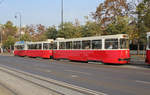 Wien Wiener Linien SL 2 (E2 4074 (SGP 1987) + c5 1474 (Bombardier-Rotax 1986)) I, Innere Stadt, Dr.-Karl-Renner-Ring (Hst.