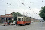 Wien: Die Wiener Straßenbahnen vor 50 Jahren: Motiv: Z 4208 (Bj 1939, ex Third Avenue Transport System (TATS) 679, von der Hauptwerkstätte der Wiener Verkehrsbetriebe 1950 umgebaut) auf der