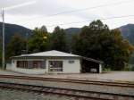 Bahnhof Dalaas, entlang der Arlbergstrecke (Fotoaufnahme aus fahrendem RJ);150922