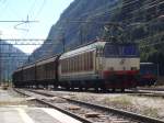 Die E 652 092 fhrt mit einem Gterzug auf dem Brennerpass ein am 23.09.2007