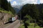 Railpool 185 671-5 vermietet an TX Logstik zieht am 27.07.13 einen KLV Zug vom Brenner in Richtung Deutschland. Festgehalten bei Gries am Brenner.