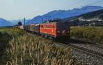 Vor der Kulisse der Reißeck-Gruppe befördert 1010.19 einen Güterzug im Sommer 1983 von Spittal nach Villach (Neubearbeitung eines bereits veröffentlichten Bildes)