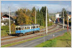 ET 1 der StB am 23.10.2021 bei der Einfahrt in den Bahnhof Feldbach Landesbahn.