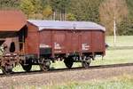 A-KSE 40 81 9408 121-7 Materialwagen (ex Tms) am 25.Oktober 2020 als letztes Fahrzeug des SGAG 14797 (St.