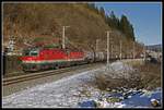 1144 202 + 1144 099 mit Güterzug bei Wartberg im Mürztal am 6.02.2020.