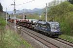 1116 126 (Licht ins Dunkel II) mit Gterzug bei Wartberg im Mrztal am 27.04.2013