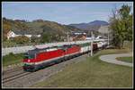 1144 283 ´+ 1144 116 mit Güterzug bei Stübing am 18.10.2019