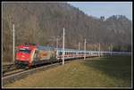 101 064 mit IC719 zwischen Bruck/Mur und Pernegg am 28.01.2020.