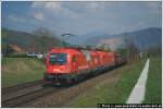 1216.018  obb-italia.com , ein besonderer Gast bei uns auf der steirischen Sdbahn, und 1016.050 brachten am 24.Apirl 2010 den DG 54752 von Villach nach Graz.