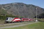 1116 249 (Lange Fahne) als RJ556 in Bruck/Mur Übelstein am 20.03.2014.