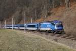 1216 235 mit RJ73 zwischen Bruck/Mur und Pernegg am 2.03.2016.