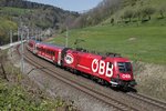 1116 225 (ÖFB) als Railjet kurz nach Bruck an der Mur am 11.04.2016.