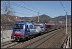 1216 019 mit RJ133 bei Bruck an der Mur am 6.04.2018.