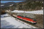 1144 054 + 1144 274 mit Güterzug bei St.Georgen ob Judenburg am 7.02.2020.