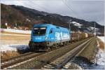 Werbeochse 1016 023  Kyoto  mit dem Gterzug 54555 von Zeltweg nach Villach.