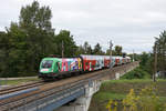 Die neue ÖBB-Werbelok 1116 168 #NASICHER mit dem R 2225, am 03.10.2019 kurz vor Bisamberg.