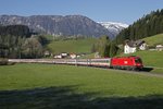 1016 050 mit dem umgeleiteten EN 234 nahe Windischgarsten am 21.04.2016.