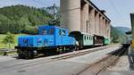 Personenzug mit Lok E4 der Breitenauerbahn in Mixnitz, bereit zur Abfahrt nach St. Jakob am 10.06.2019