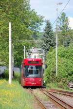 Wagen Nr. 307 am 08.05.2013 bei der Einfahrt in den
Seebahnhof Gmunden.