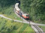 Den Berg herauf nach Winterbach hat 1099 004 soeben den Tunnel in der letzten Schleife verlassen.