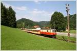 Die 1099.14  Rosinante  fhrt mit R 6802  Mariazeller Land  von  Mariazell nach St.Plten.