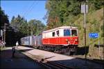 Aufgrund des SEV Ober Grafendorf - Kirchberg und den dadurch genderten Umlufen wurde der R 6813 am 25.09.2012 im Abschnitt Kirchberg - Mariazell aus der 1099.002 + bunten Wagen gebildet.