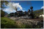 Die beiden Dampfloks, STLB U11 und BH1 fahren mit dem Jubiläumszug  120 Jahre Murtalbahn  von Tamsweg nach Murau.