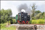 In der Betriebsstelle Wohlsdorf nimmt 764.411 R noch einmal fahrt auf um den Anstieg in den Bahnhof Preding zu schaffen. 
18.07.2019