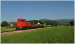 D7 (Mk 48.2019) mit einem Fotogüterzug von Stainz nach Preding in Stallhof am 26.6.2015 aufgenommen.