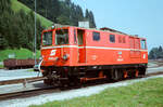 Pinzgauer Lokalbahn zu ÖBB-Zeiten, Diesellok 2095.03 bei der Wagenremise Zell am See nach einem Rangiervorgang (August 1983) 