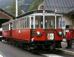 Wechselstromtriebwagen der Stubaitalbahn nebst Beiwagen an Originalschauplatz (Bahnhof Fulpmes), anllich der Jubilumsfeiern 100 Jahre Stubaitalbahn, 21.