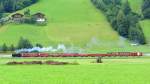 Der Dampfzug der Zillertalbahn am 17.7.2012 bei Fgen.