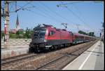 1116 239 mit Railjet in Brunn Maria Enzersdorf am 18.06.2018.