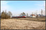 In den Bahnhof Werndorf zischt dieser 4744 mit 100 Sachen.