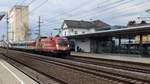 ÖBB 1016 048 mit der ROLA bei der Durchfahrt in Kalsdorf am 17.04.2021